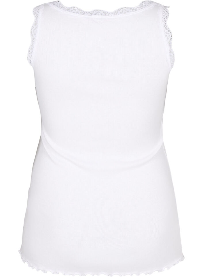 Topp med blondedetaljer, Hvit, Packshot image number 1