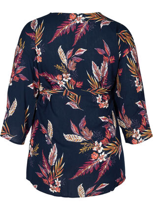 Blomstrete kimono viskose med knyting, Indian Summer Flower, Packshot image number 1