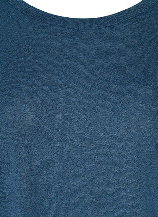 Ensfarget bluse med lange ermer, Dark Blue, Packshot image number 2