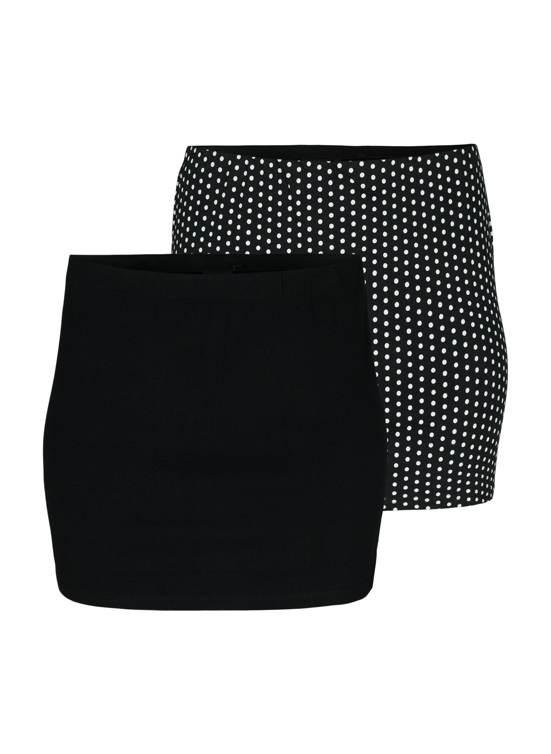 Zizzi Toppforlenger 2 stk., Black/Black Dot, Packshot image number 0