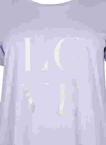 Kortermet T-skjorte i bomull med trykk, Lavender W. Love, Packshot image number 2