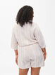 Stripete shorts i en blanding av lin og viskose, Beige, Model image number 2