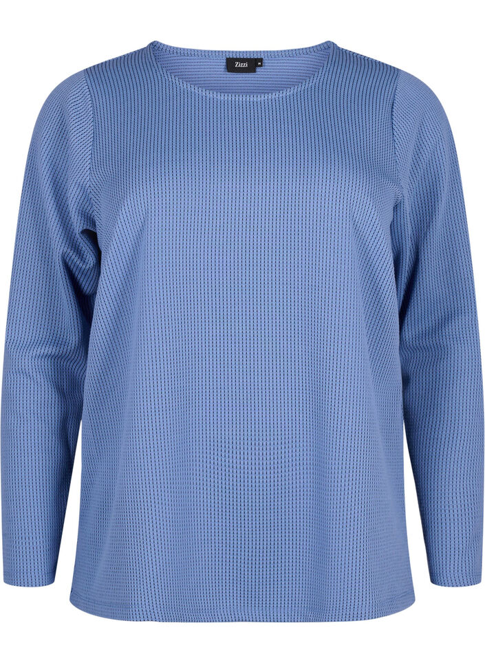 Bluse med struktur i A-snitt, Quiet Harbor, Packshot image number 0