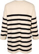 Langstrikket stripet cardigan, Birch w/Black, Packshot image number 1