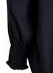 Bluse med rysjekrage og rynking, Svart, Packshot image number 3