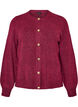 Cardigan i myk strikk med gullfargede knapper, Rosa, Packshot image number 0
