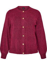 Cardigan i myk strikk med gullfargede knapper, Rosa
