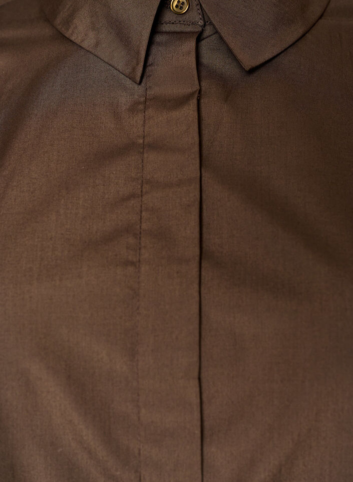 Skjorte med dekorativ detalj p&aring; ryggen, Brun, Packshot image number 2