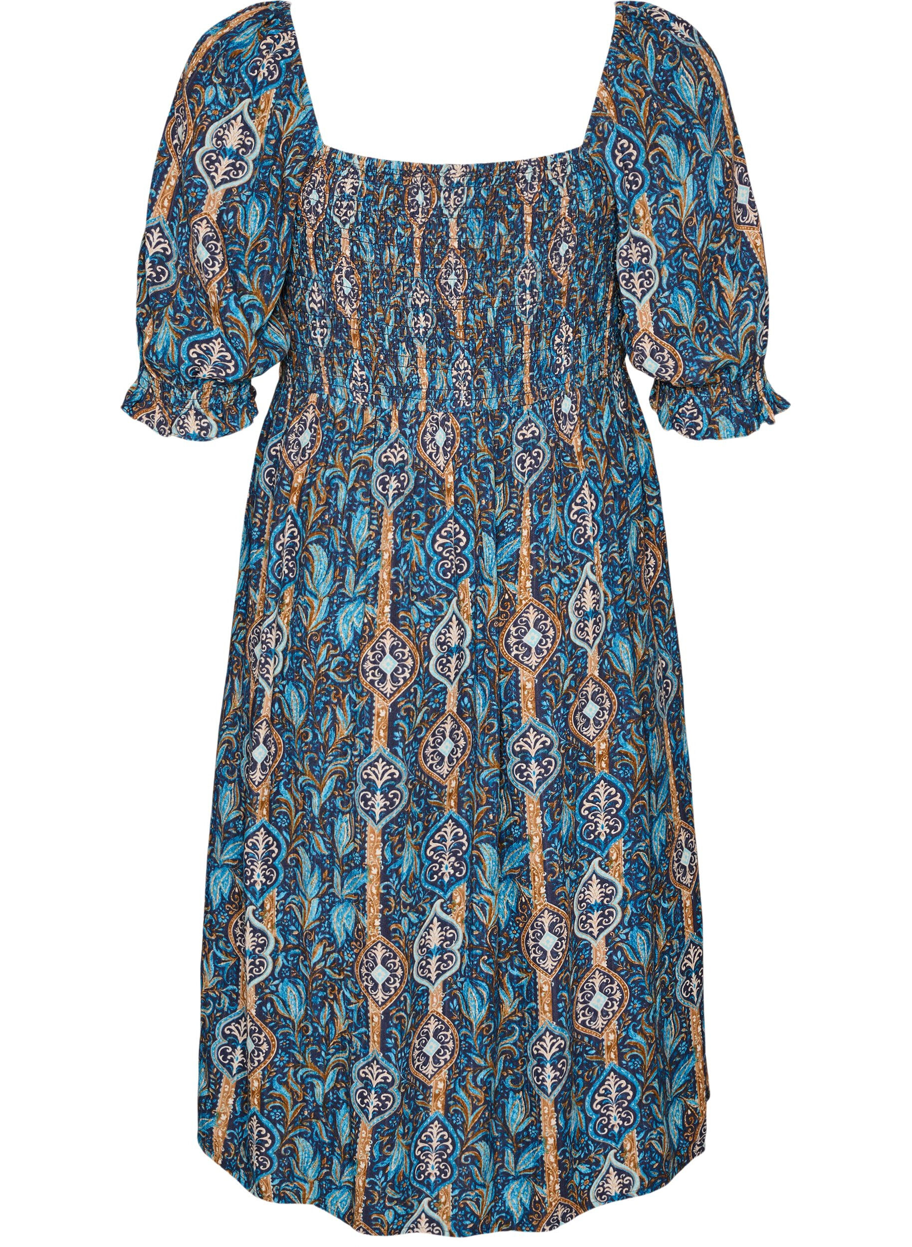 ZizziSommerkjole i viskose med paisley-trykk, Bl&aring;, Packshot image number 1