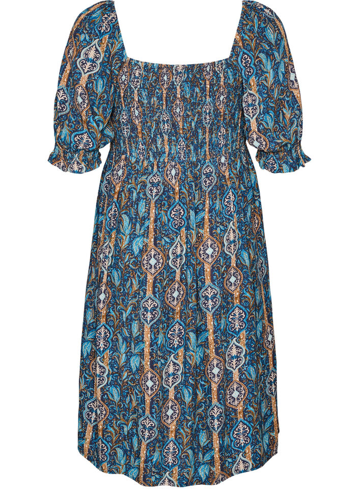 Sommerkjole i viskose med paisley-trykk, Bl&aring;, Packshot image number 1