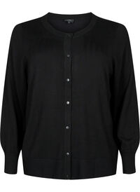 Strikket cardigan i viskose med knapper
