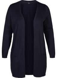 Lang, strikket cardigan i en viskoseblanding, Night Sky