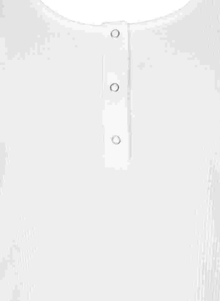 Topp med rund hals i et ribbet materiale, Bright White, Packshot image number 2
