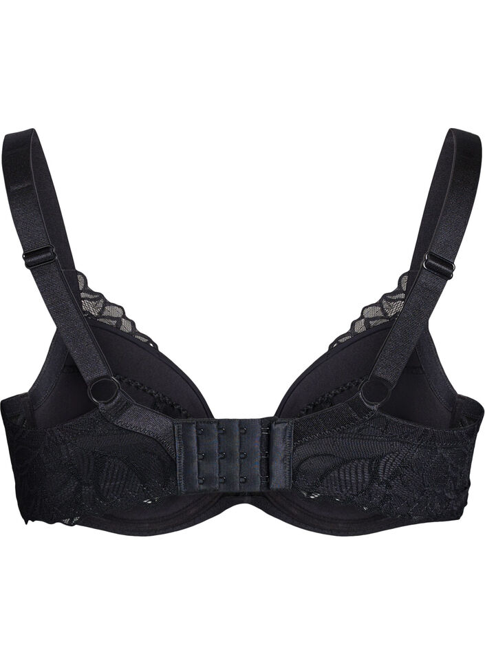Polstret BH med blonder, Svart, Packshot image number 1
