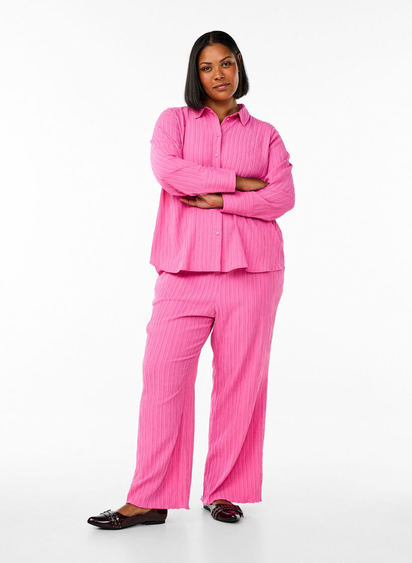 FLASH - Skjorte med tekstur, Rosa, Model image number 1
