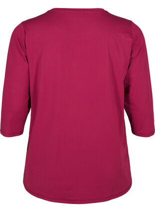 Zizzi Treningsbluse med 3/4-ermer, Rød, Packshot image number 1