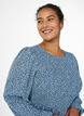 Kjole med smocket topp og sm&aring;blomstret m&oslash;nster, Bl&aring;, Model image number 3