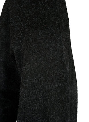 Melert strikket cardigan med lommer, Dark Grey Melange, Packshot image number 2