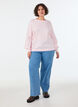Strikkebluse med sm&aring; prikker, Rosa, Model image number 1