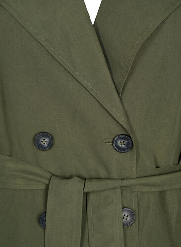 Trenchcoat med belte og lommer, Grape Leaf, Packshot image number 2