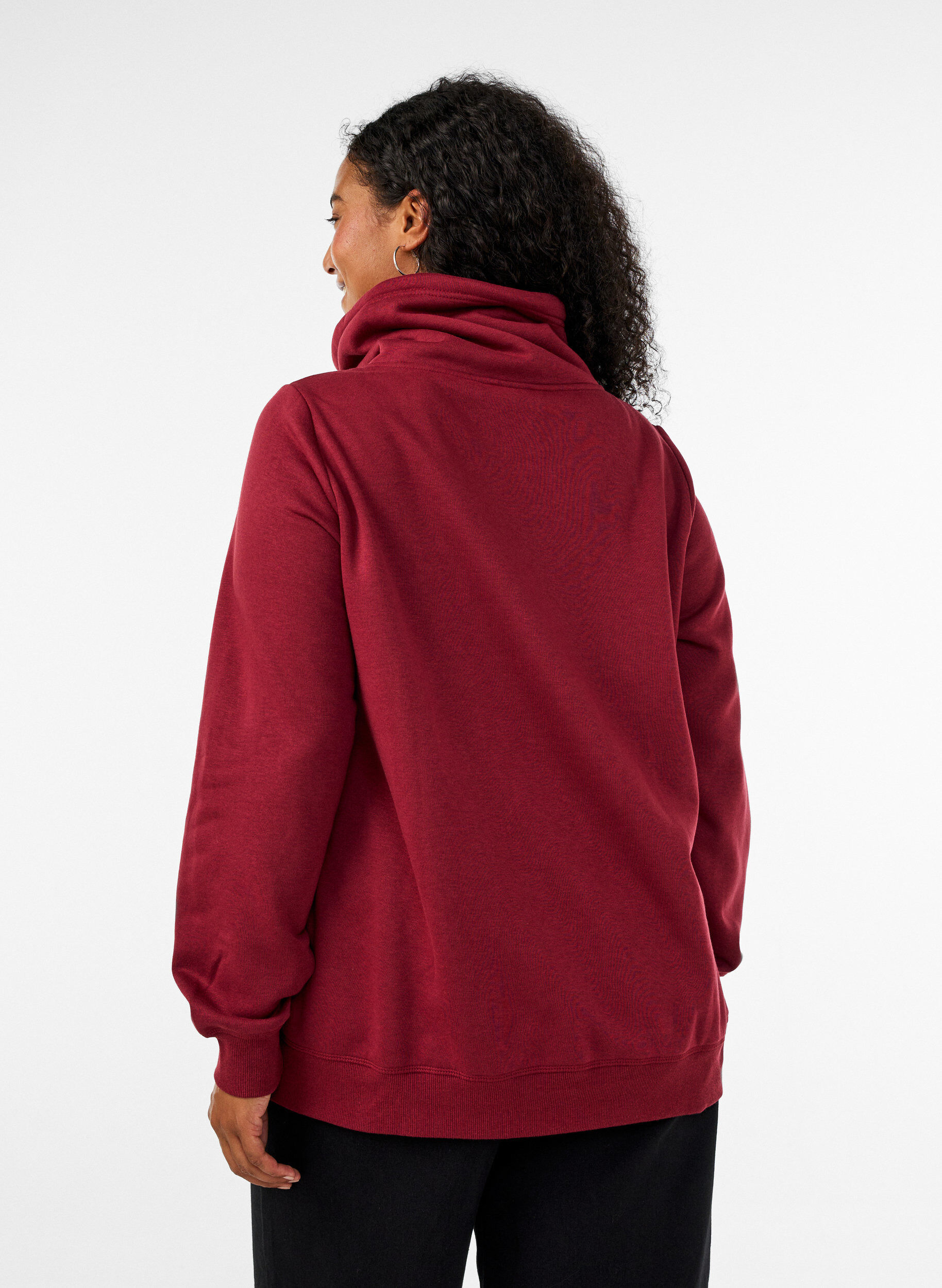 ZizziGenser med h&oslash;y hals og lommer, R&oslash;d, Model image number 2