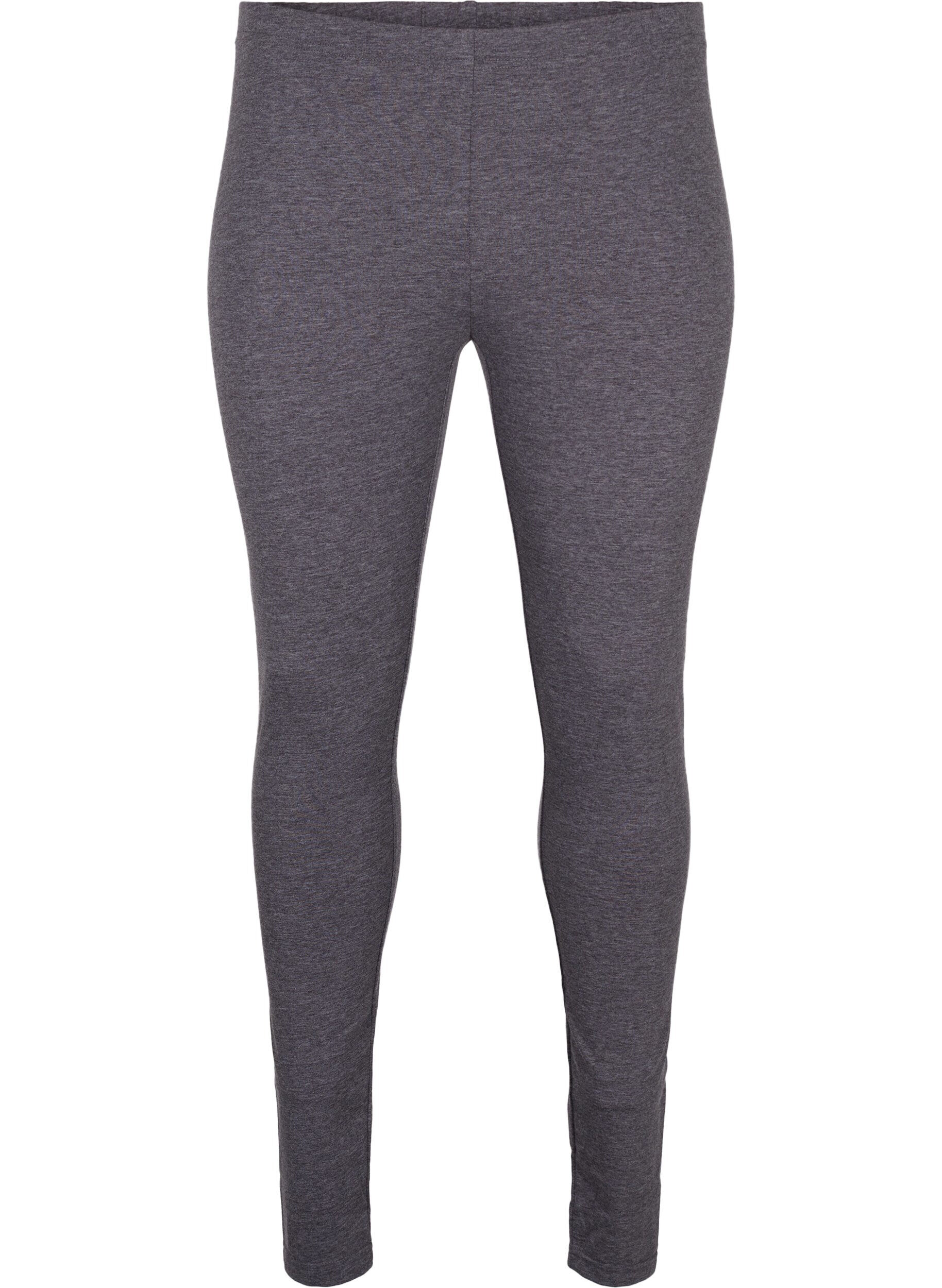 Zizzi Gr&aring; melert leggings, Dark Grey Melange, Packshot image number 0