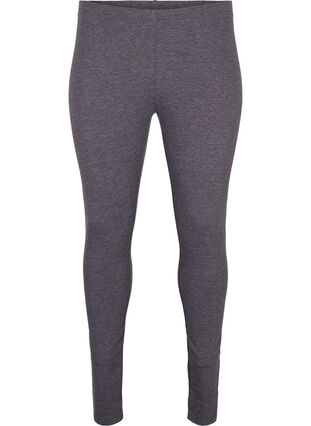 Zizzi Grå melert leggings, Dark Grey Melange, Packshot image number 0