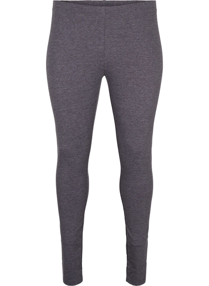 Grå melert leggings, Dark Grey Melange, Packshot image number 0
