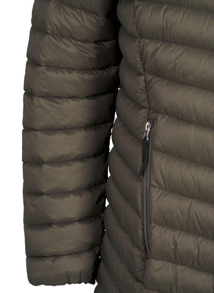 Lett jakke med lommer og avtakbar hette, Grønn, Packshot image number 3