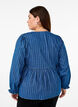 Stripete denimbluse med knyting foran, Blå, Model image number 2