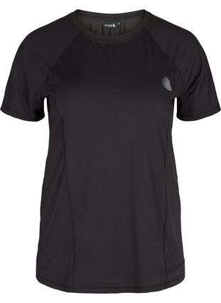 T-skjorte til trening med refleksdetaljer, Black, Packshot image number 0