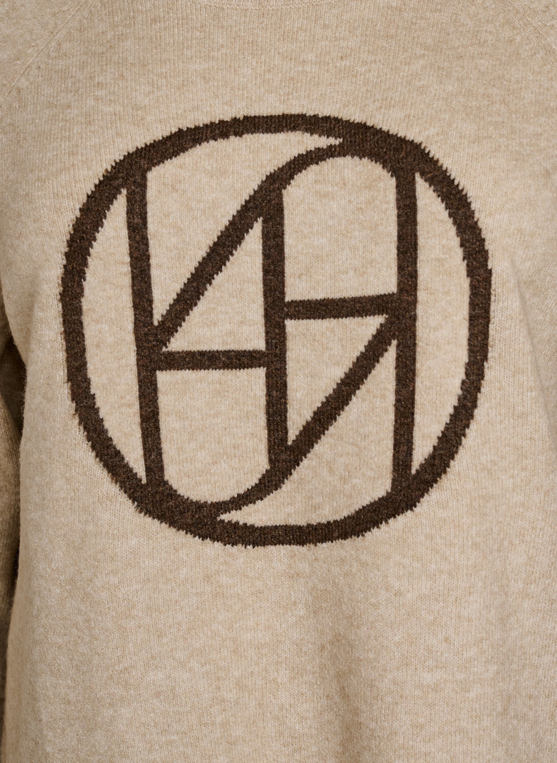 ZizziGenser med logo og kontraststriper, Beige, Packshot image number 2