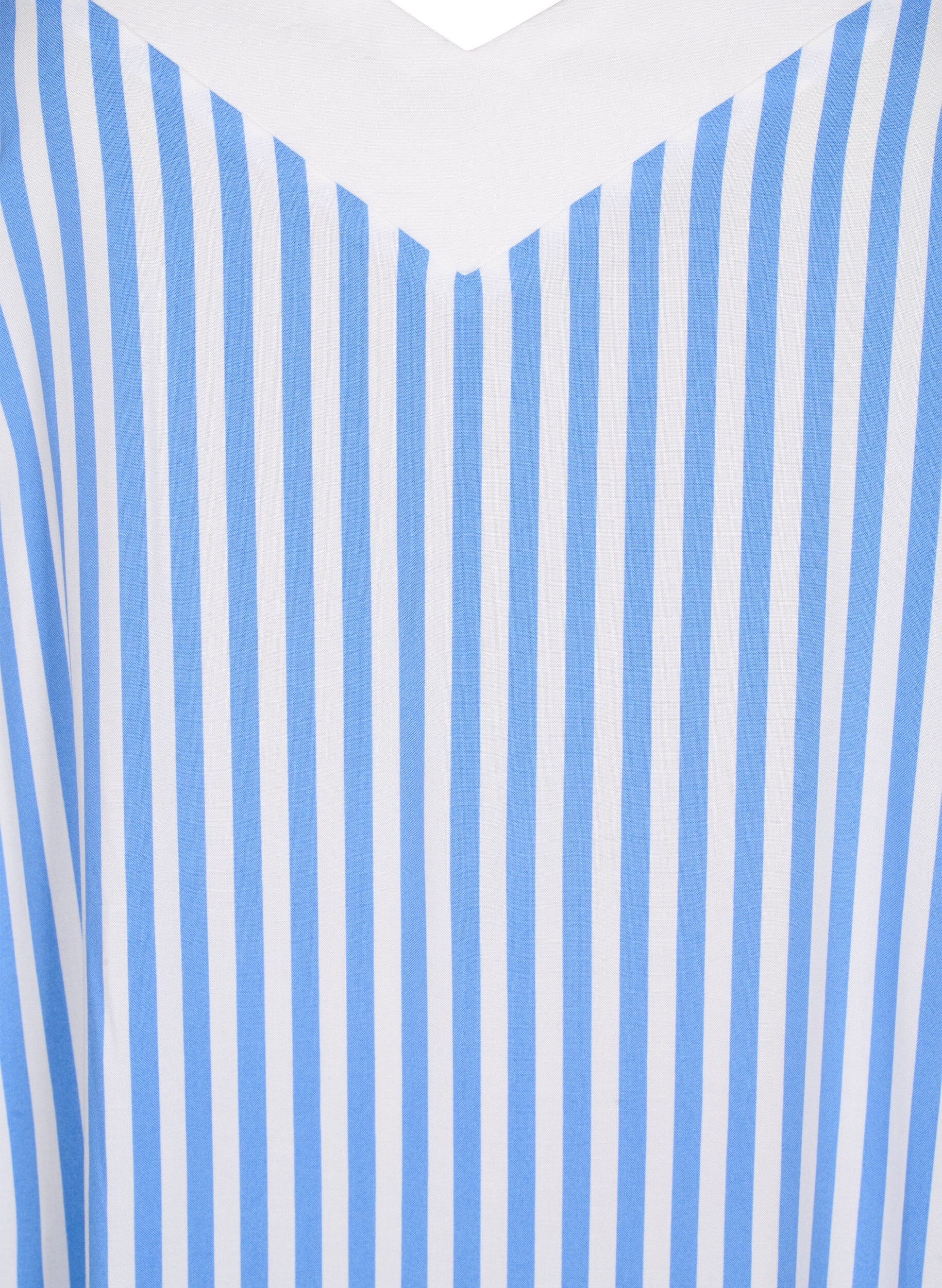 Zizzi FLASH - Stripete kjole med stropper i viskose, L. Blue White Stripe, Packshot image number 2