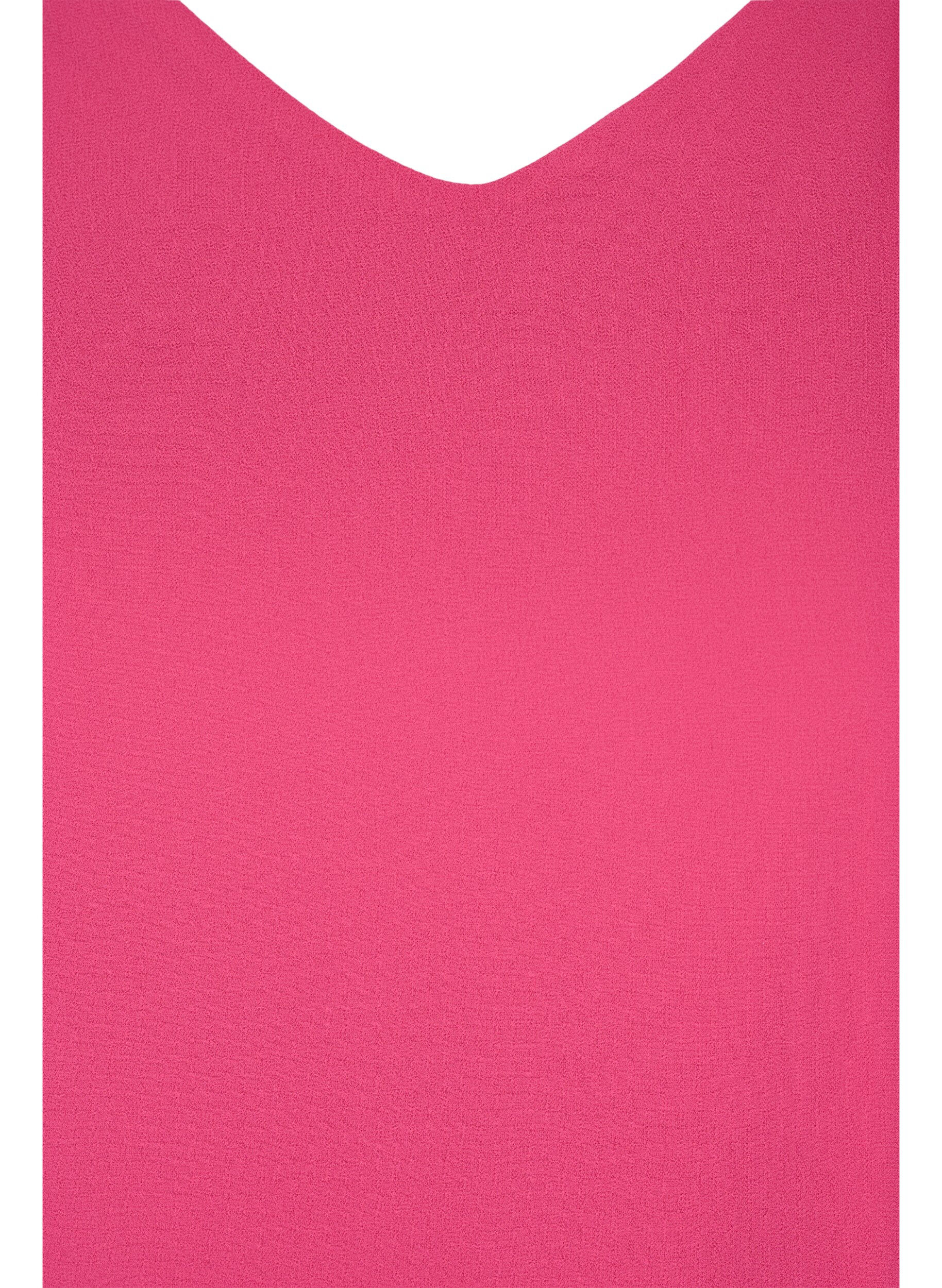 Zizzi Bluse med korte ermer, Magenta, Packshot image number 2