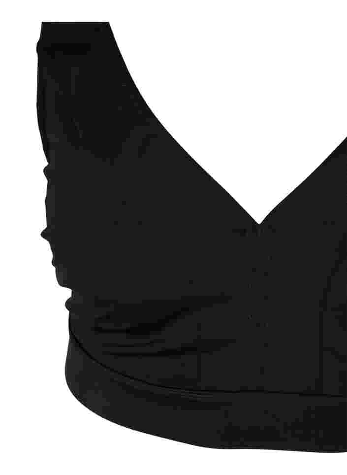 Bikinitopp med V-hals, Black, Packshot image number 2