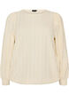 Jerseybluse med struktur og ballongsilhuett, Vanilje, Packshot image number 0