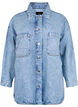 Løstsittende denimjakke med knapper, Light blue denim, Packshot image number 0