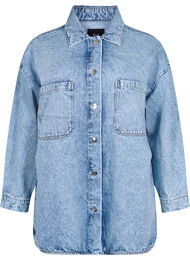 Løstsittende denimjakke med knapper, Light blue denim