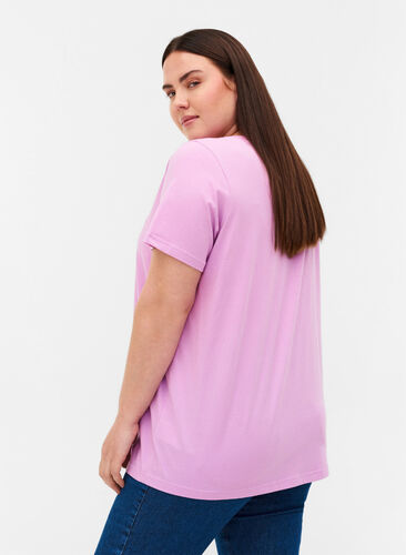 Kortermet t-skjorte med print, Violet Tulle, Model image number 1