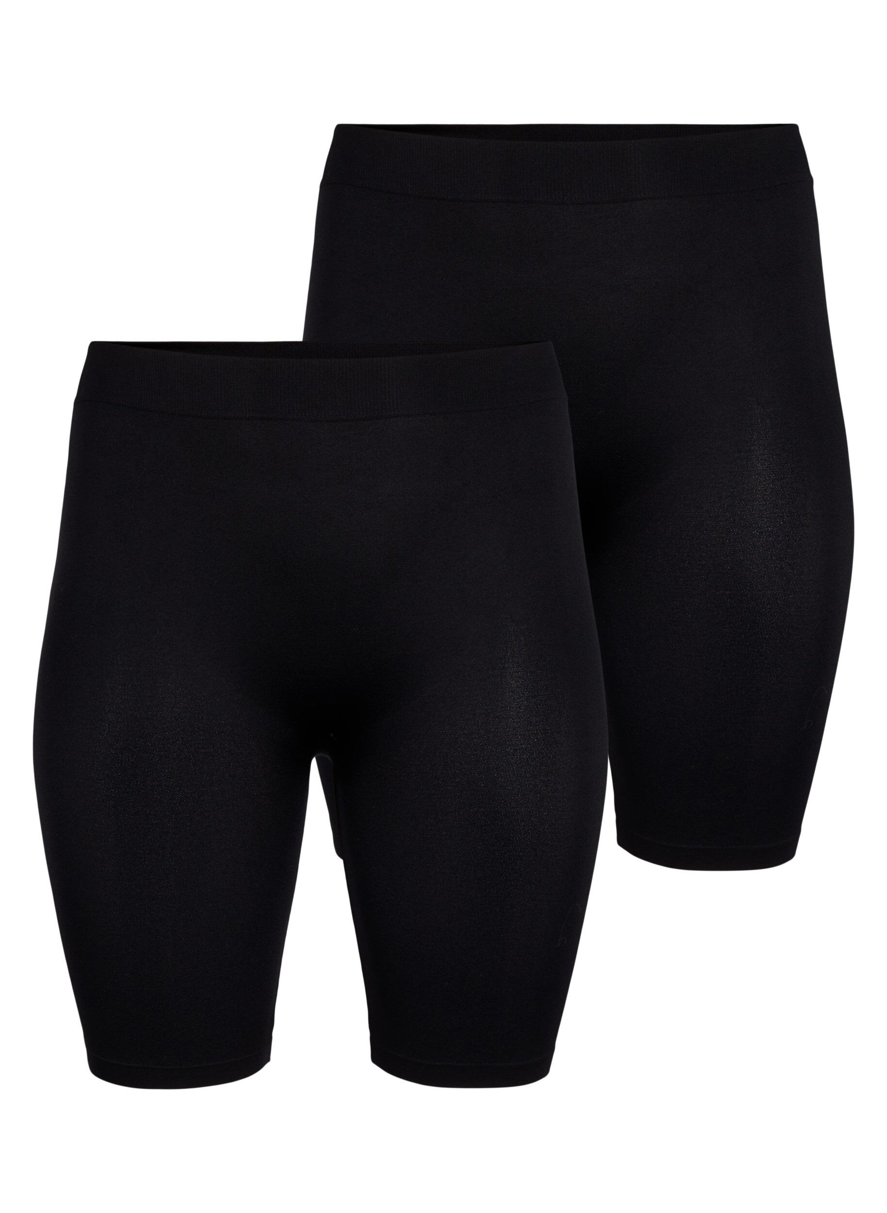 Zizzi 2-pack s&oslash;ml&oslash;s basic shorts, Black, Packshot image number 0