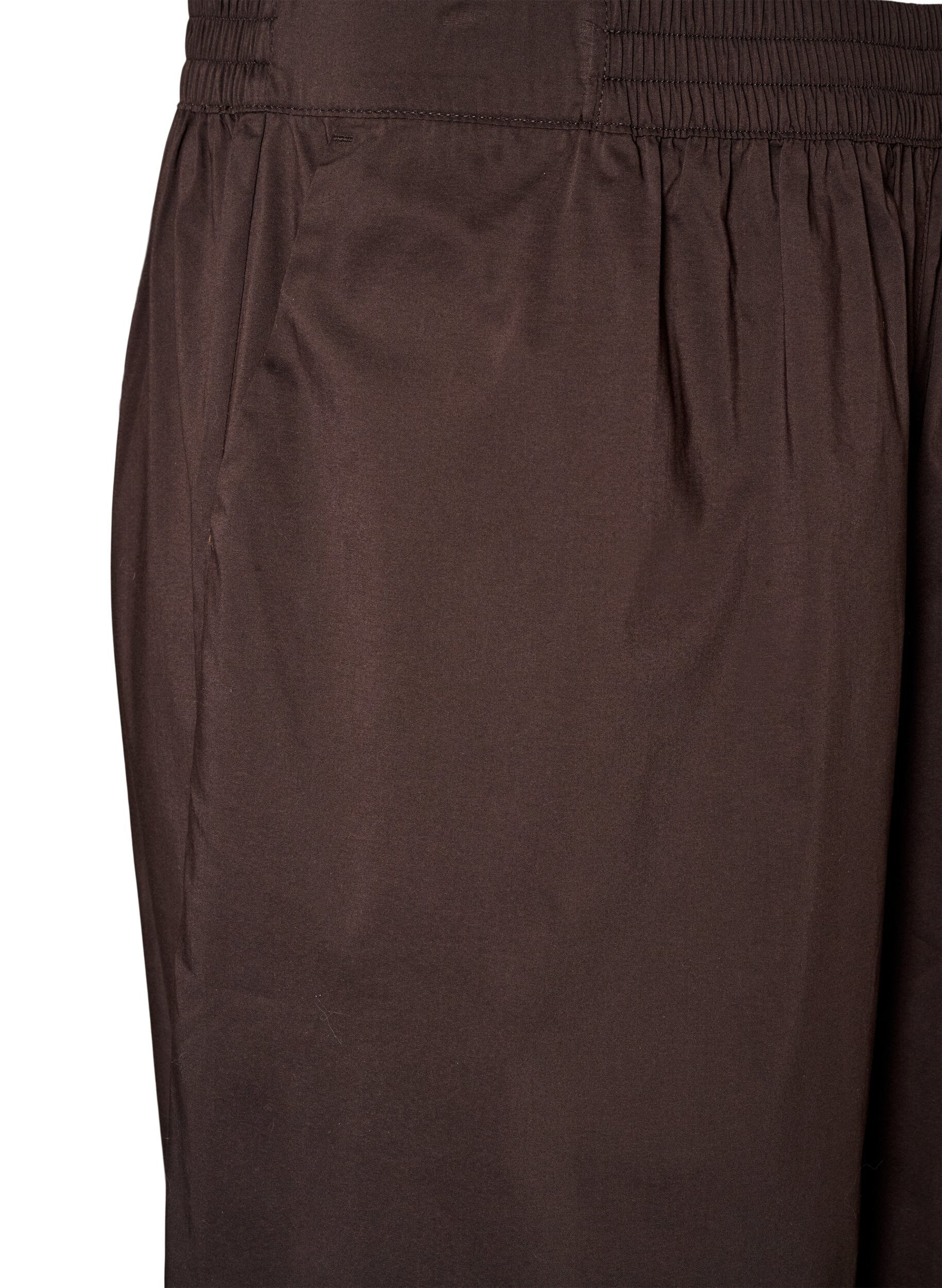 ZizziBallongbukser med lommer og elastisk midje, Brun, Packshot image number 2