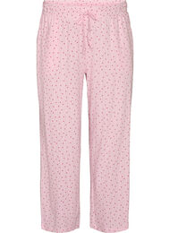 Pyjamabukse i &oslash;kologisk bomull med hullbroderi, Rosa