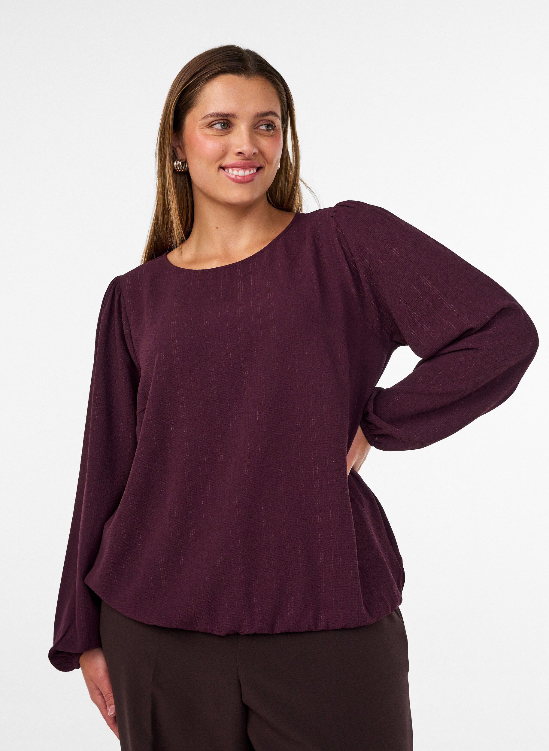 Bluse med glitter, R&oslash;d, Model