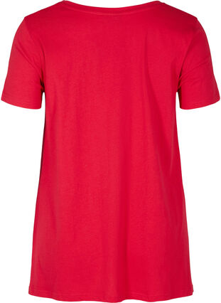 Kortermet T-skjorte i bomull med A-form, Lipstick Red HEART, Packshot image number 1