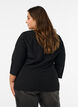 Bluse med asymmetrisk drapering og 3/4-ermer, Svart, Model image number 2