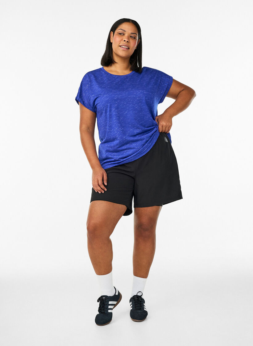 L&oslash;s trenings-T-skjorte med korte ermer, Lilla, Model image number 1