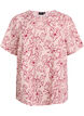 Kortermet bluse med rund hals, Rosa, Packshot image number 0