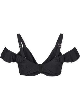Zizzi Bikinitopp med volanger og bøyle, Svart, Packshot image number 1