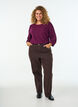 Bluse med tekstur og 3/4 ermer, Lilla, Model image number 1