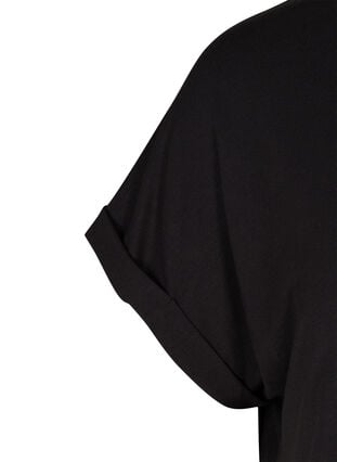 T-skjorte i viskosemiks med rund hals, Black, Packshot image number 2